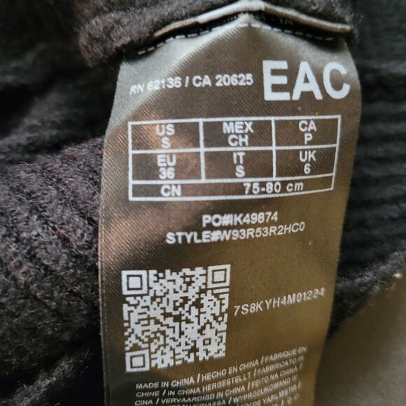 Guess Black Long Sleeve V-Neck Knot Front Sweater - Small - Picture 6 of 7